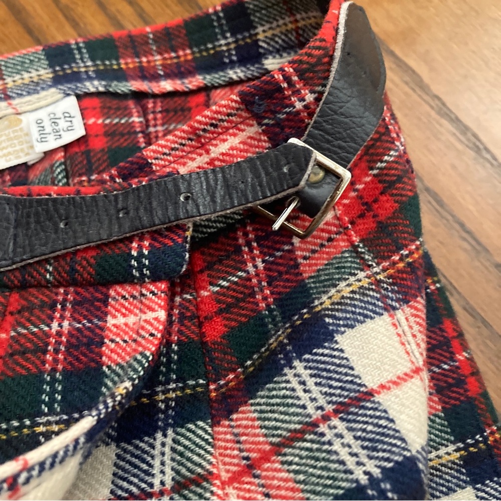 Vintage Young Pendleton Wool Skirt Full Wrap Plaid Pleated XS 26 x 27.5 - Picture 3 of 12